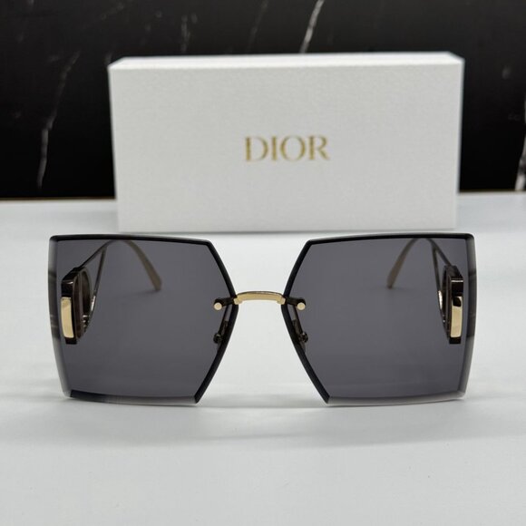 NEW 30MONTAIGNE S7U B0A0 DIOR GOLD GREY WOMEN DIOR SUNGLASSES - Picture 1 of 15